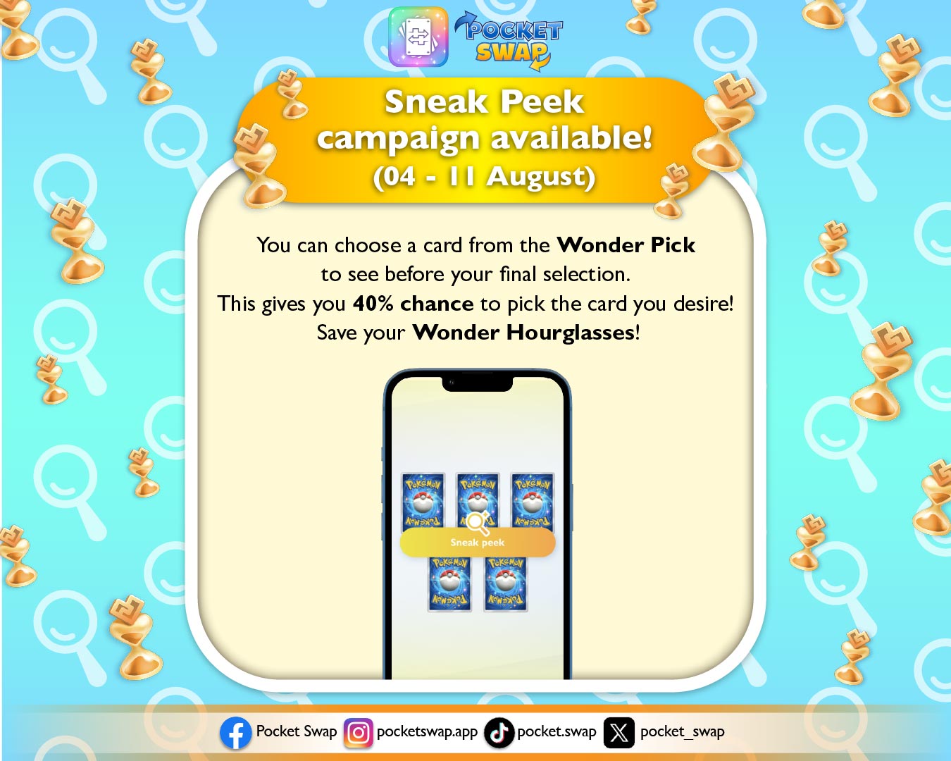 Sneak Peek Campaign in Pokémon TCG Pocket: Master the Wonder Pick!