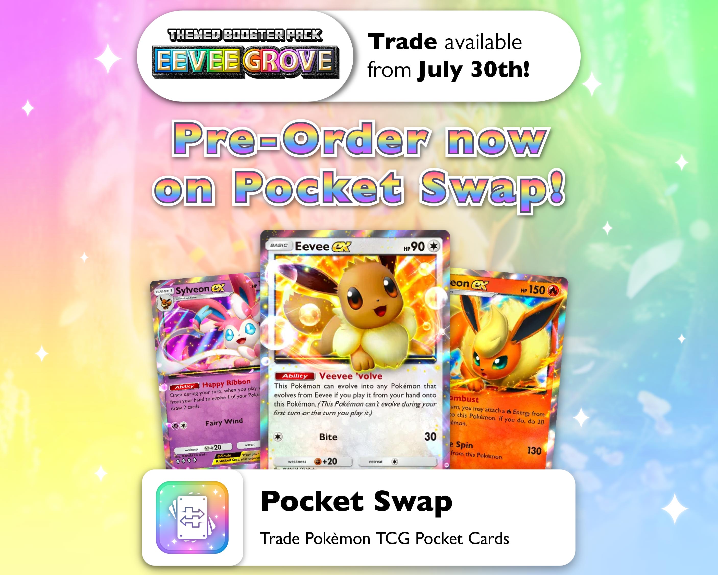 🛍️ Pre-Trade Eevee Grove Cards Now on Pocket Swap and Be Ready for Pokémon TCG Pocket's Drop!
