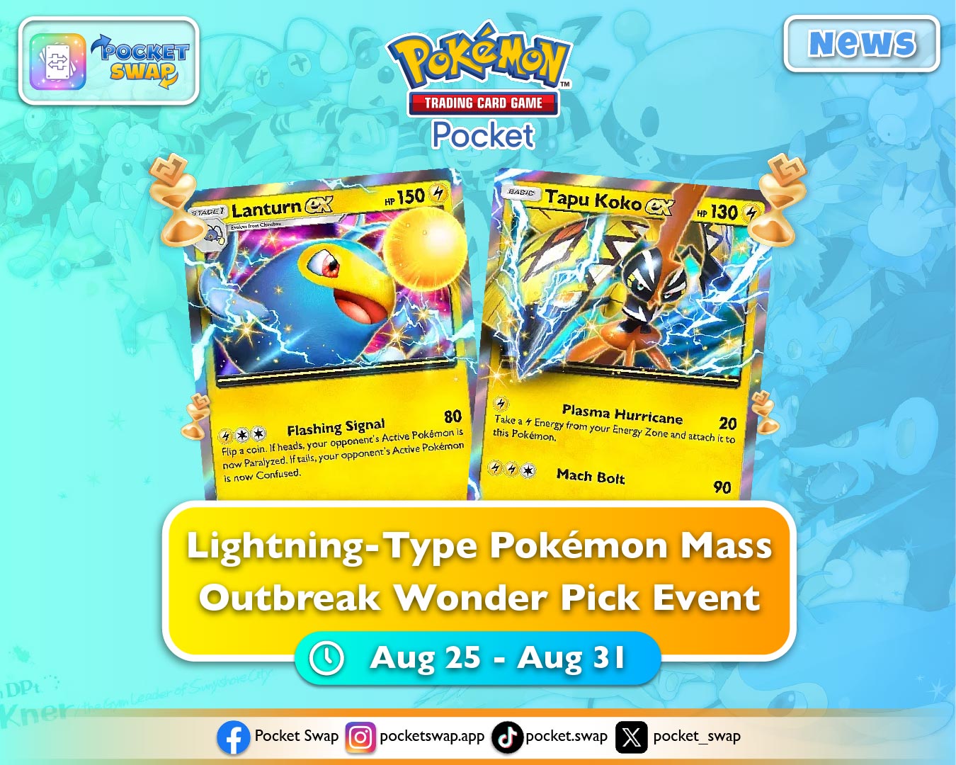 ⚡ Lightning Pokémon Mass Outbreak Event in Pokémon TCG Pocket Starts Today