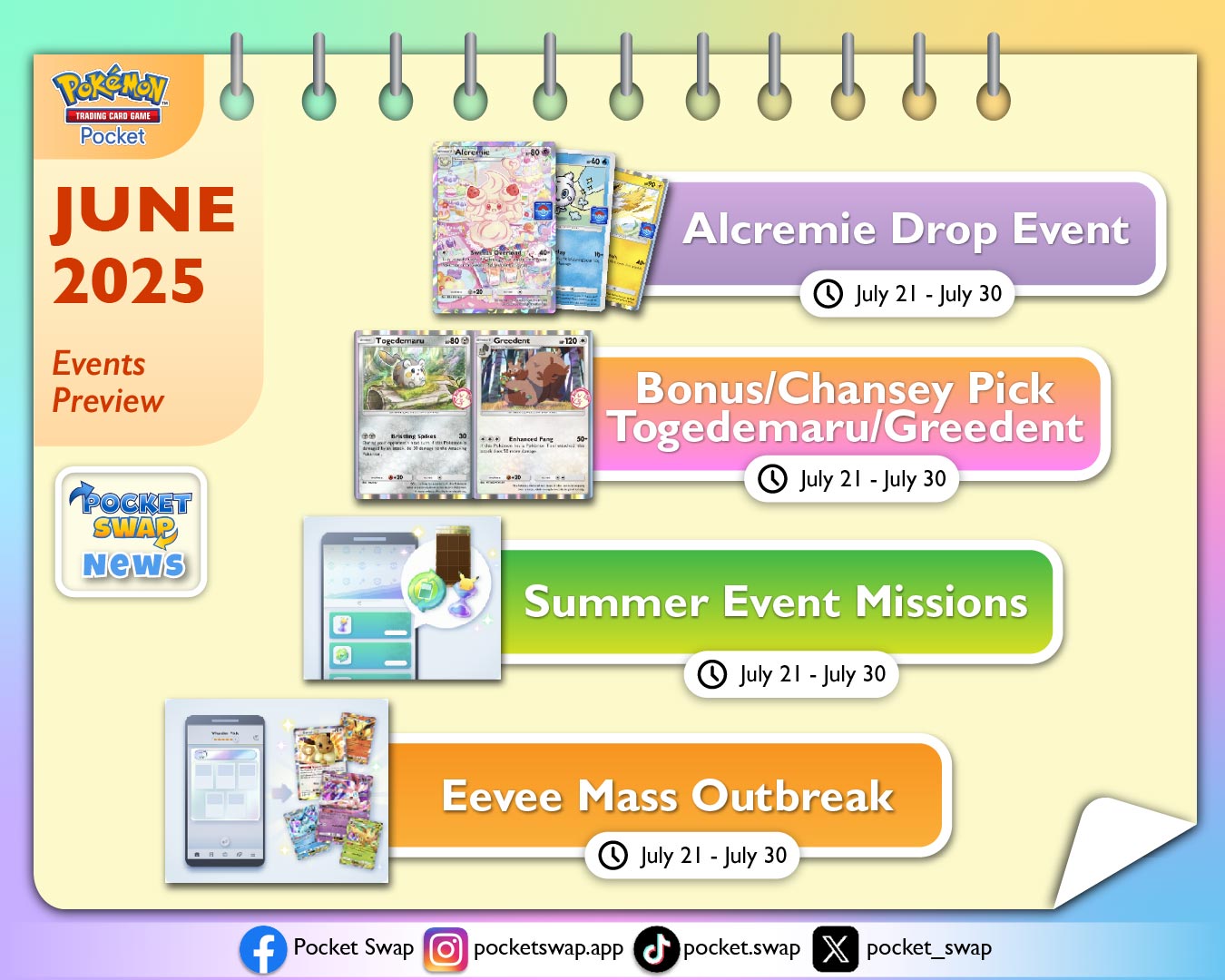 Pokémon TCG Pocket Eevee Grove: All July Events