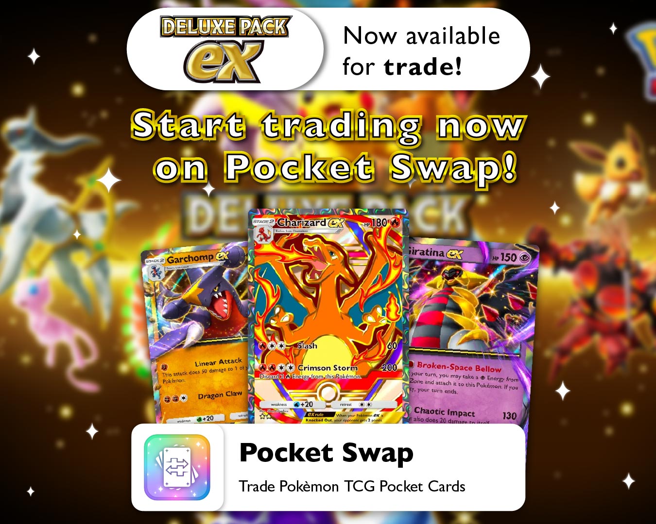Trade Pokémon TCG Pocket A4b – Deluxe Pack: ex Cards Now on Pocket Swap!