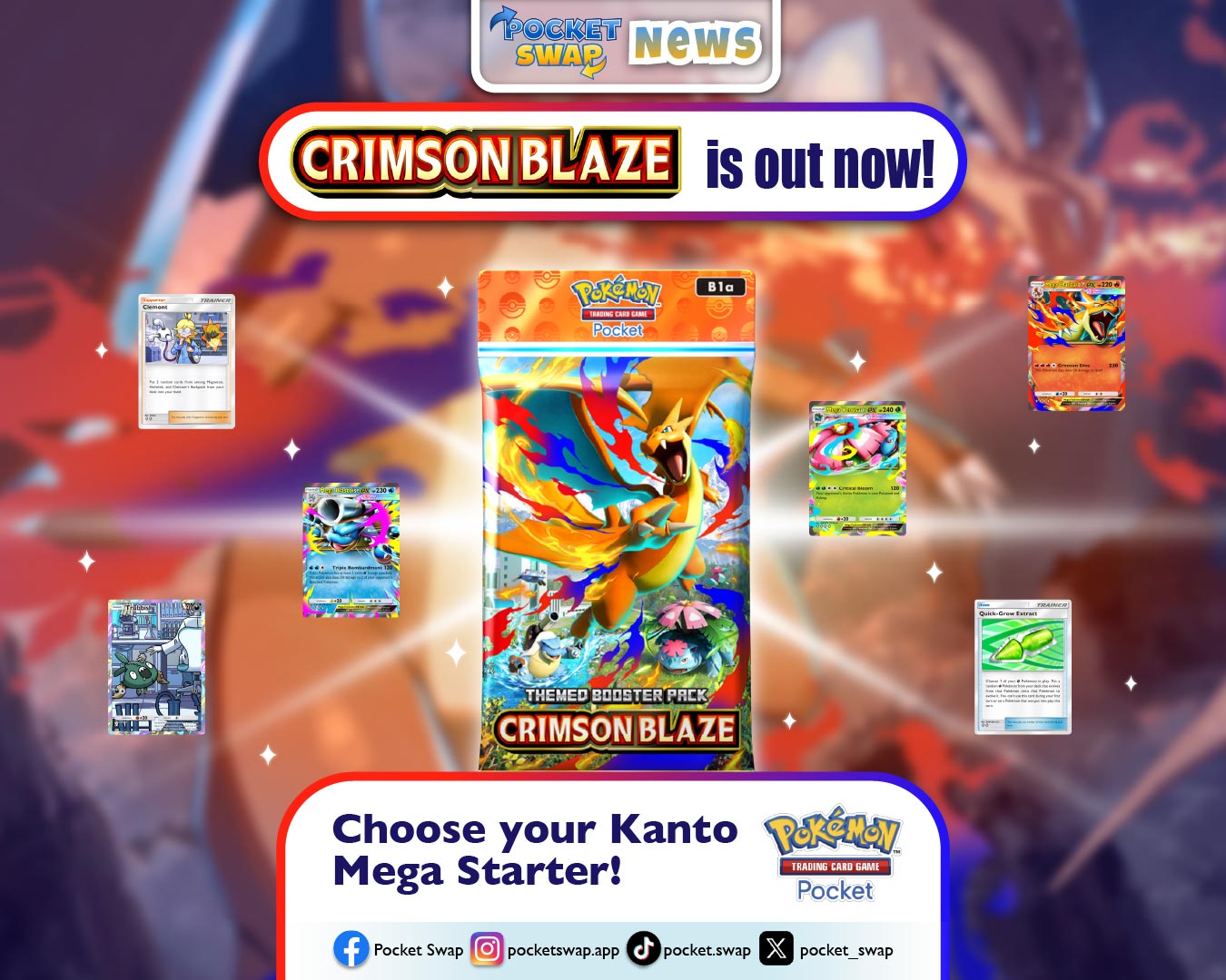 🔥 Crimson Blaze (B1a) Is Now Available in Pokémon TCG Pocket